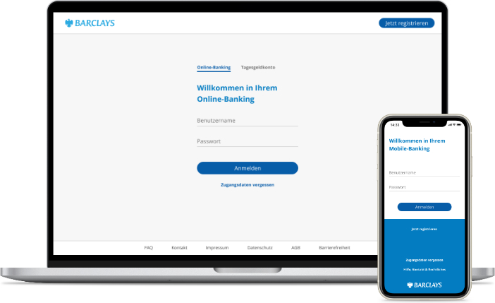 Referenz: Sabine Hellfritsch Abbildung eines Screens des Redesigns von Barclays App- und Onlinebanking