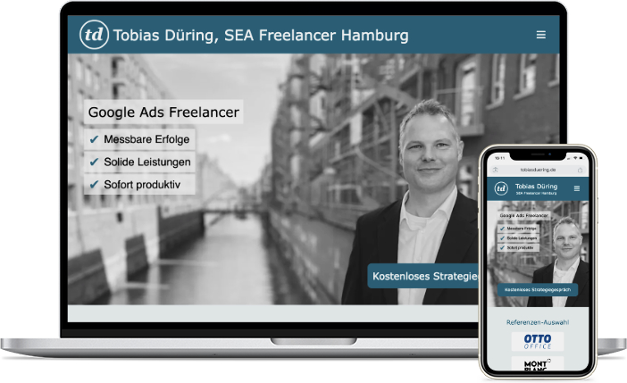 Referenz: Sabine Hellfritsch Abbildung der Homepage tobiasduering.de